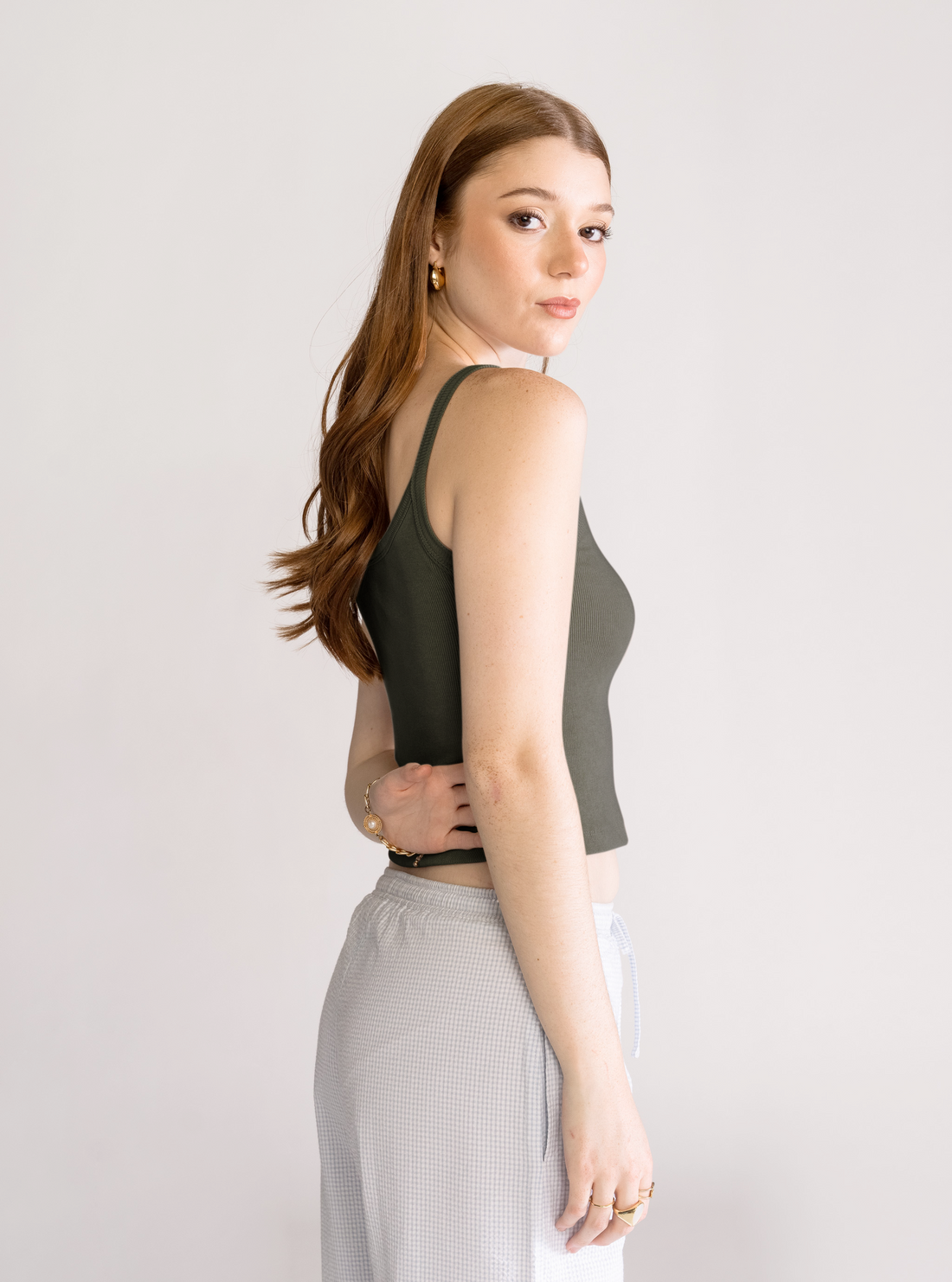Pieces Of Me Rib Top, Verde Olivo