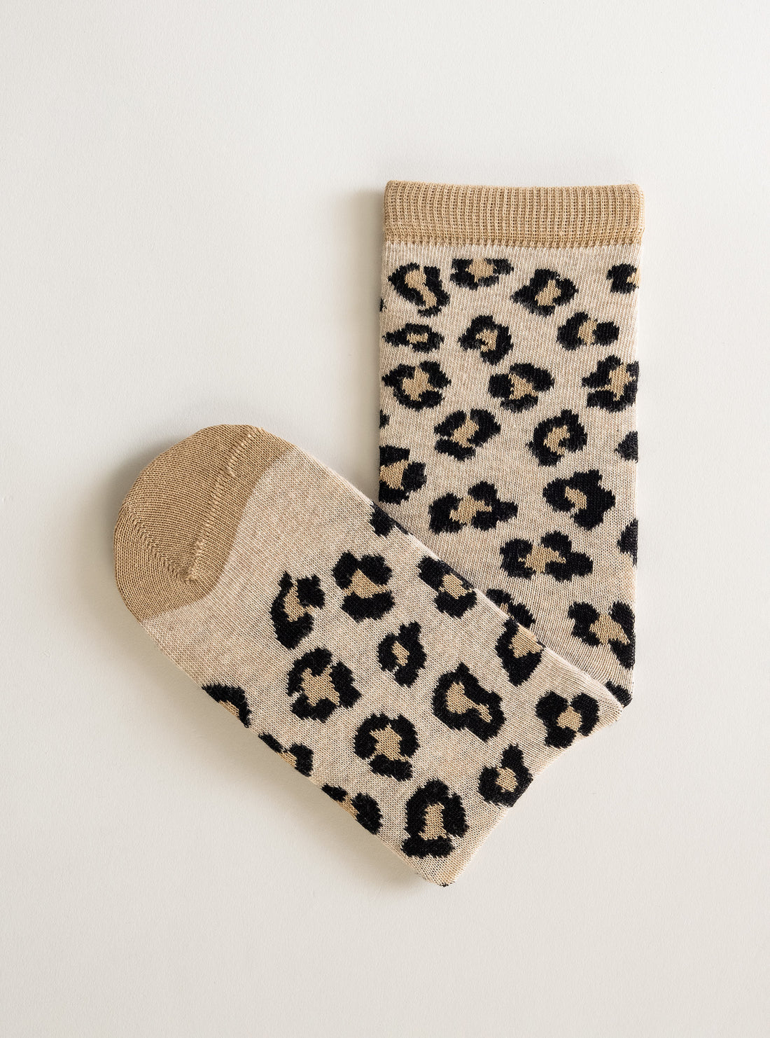 Leopard Babe Socks, Beige
