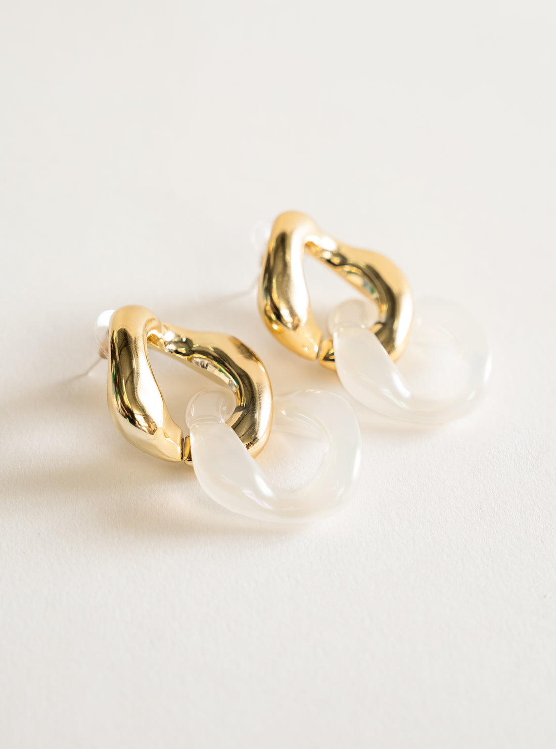 Link It Earrings, Blanco