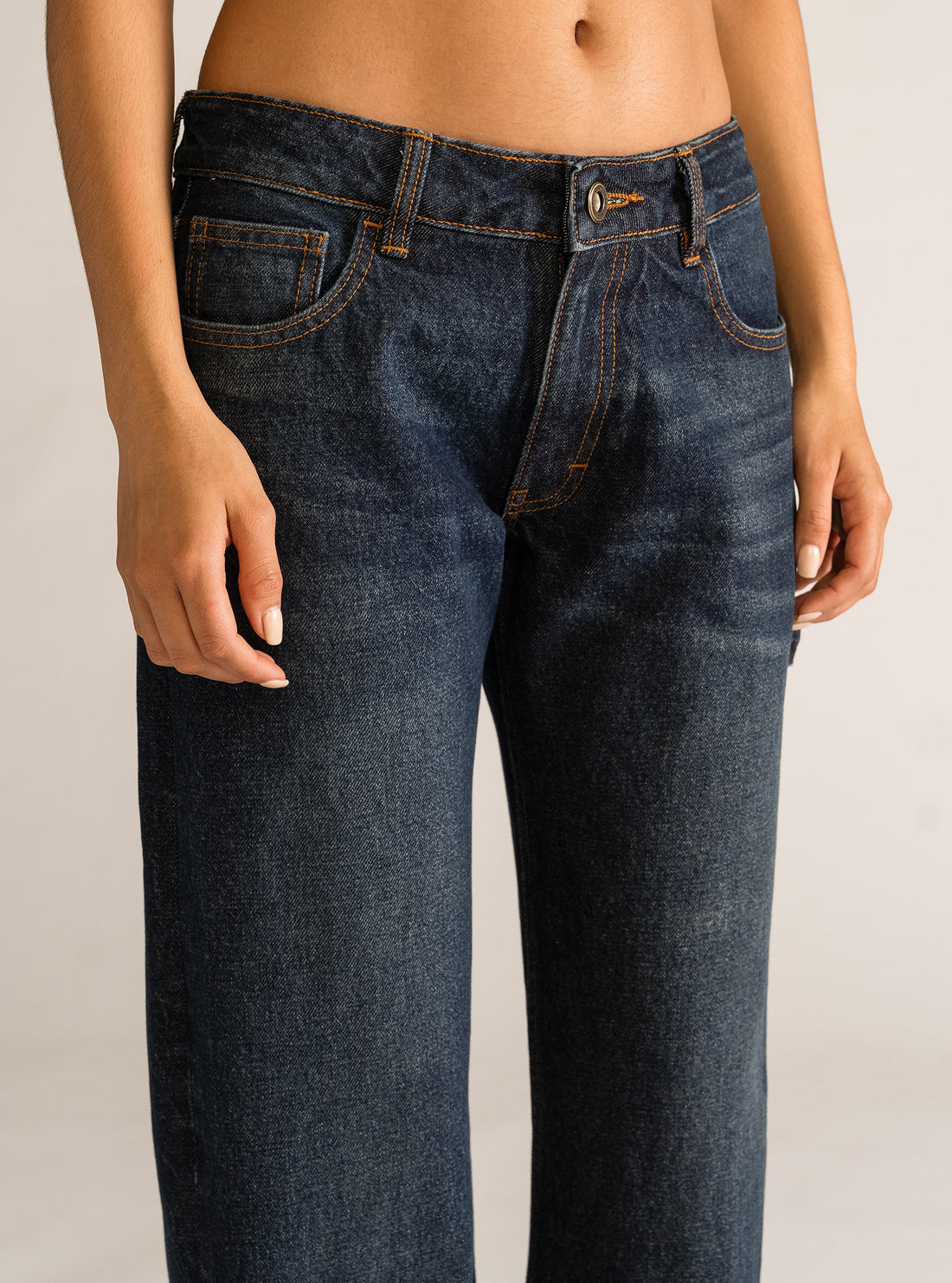 Y2K Low Waist Flared Jeans, Azul Obscuro