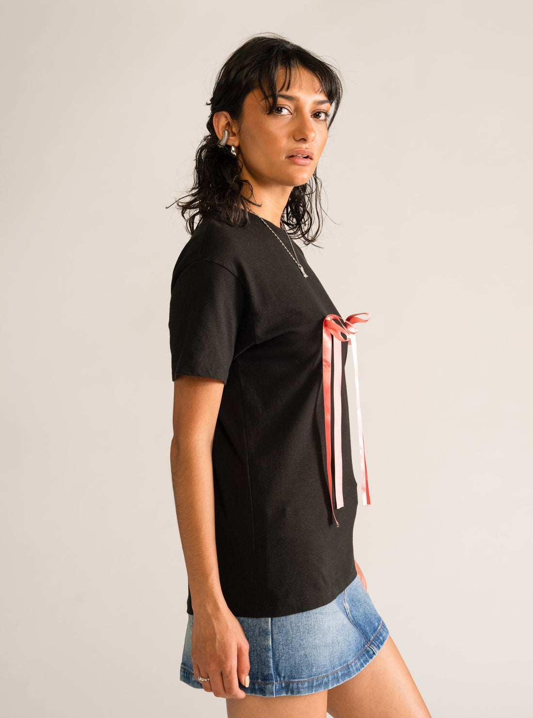 Tease And Bow Tee, Negro