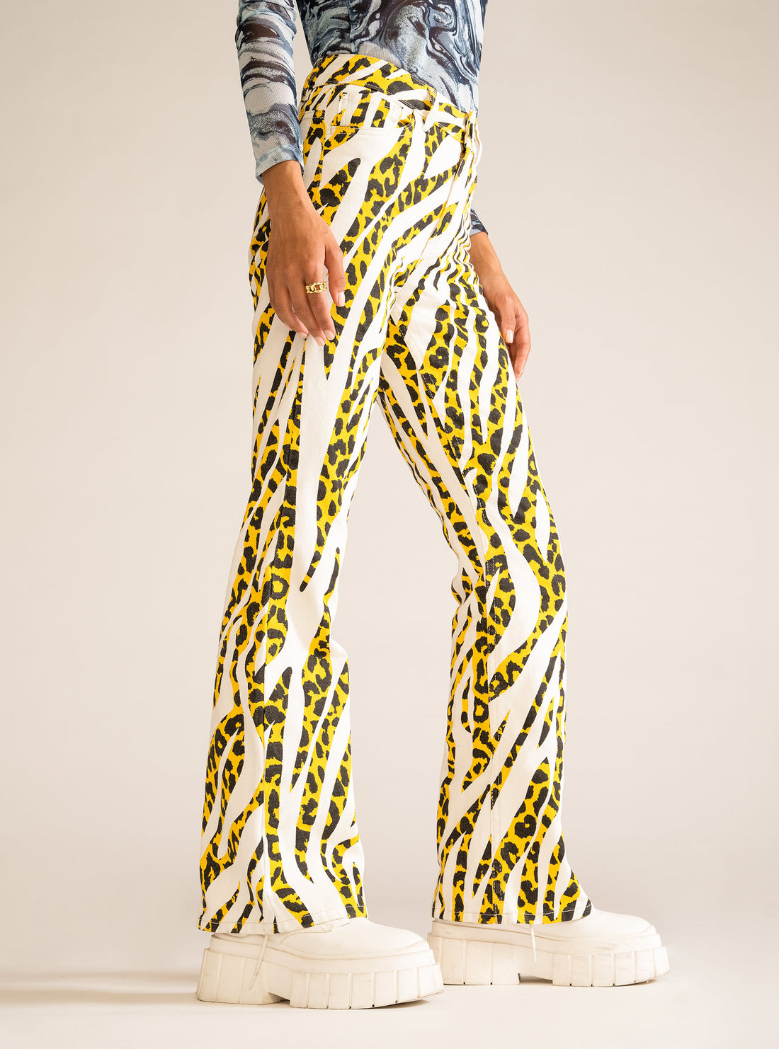Le Tigre Bell Bottom Pants, Blanco