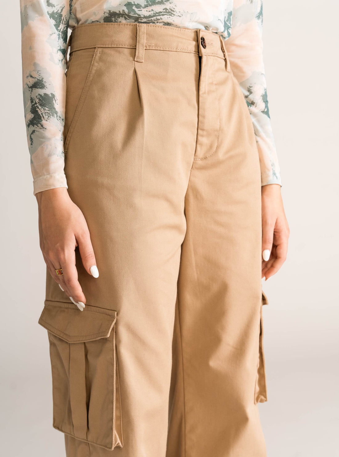 So Fetch Wide Leg Cargo Pants, Kaky