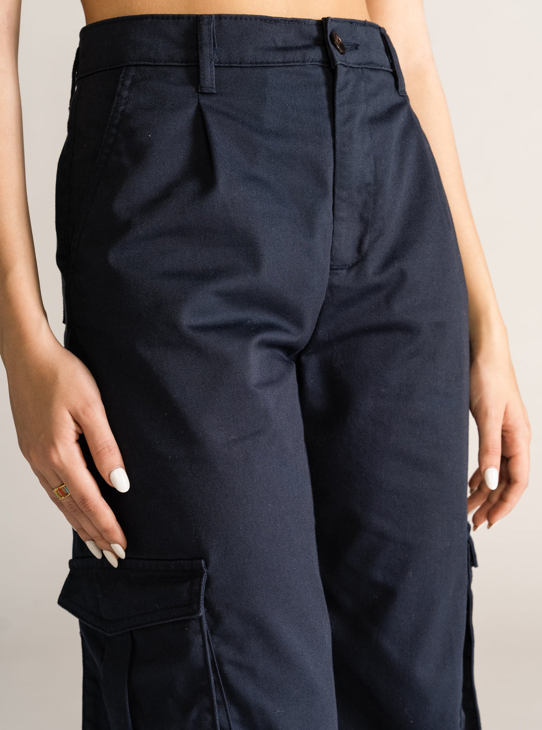 So Fetch Wide Leg Cargo Pants, Azul Obscuro