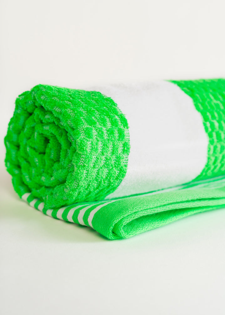 Velour Cabaña Stripe Toalla de Piscina 72 x 152 cm, Verde Claro