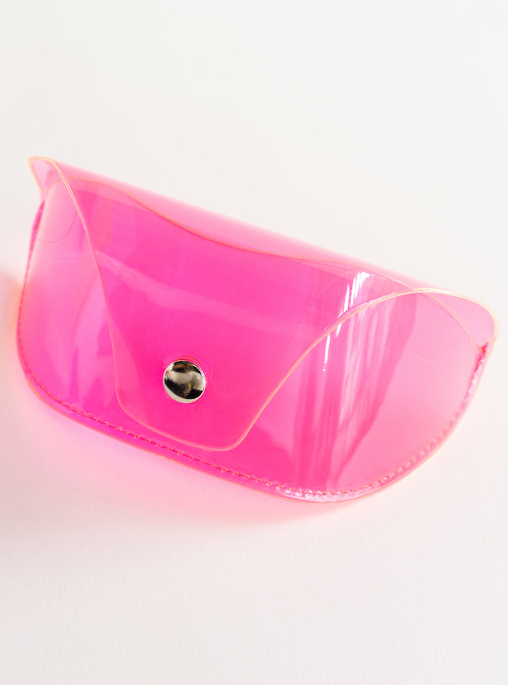 Transparent Plastic Fantastic Sunglass Cases, Rosado