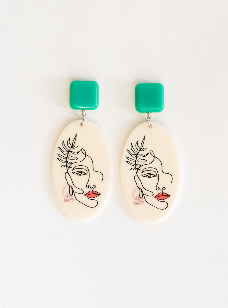 Into you Earrings, Verde Claro