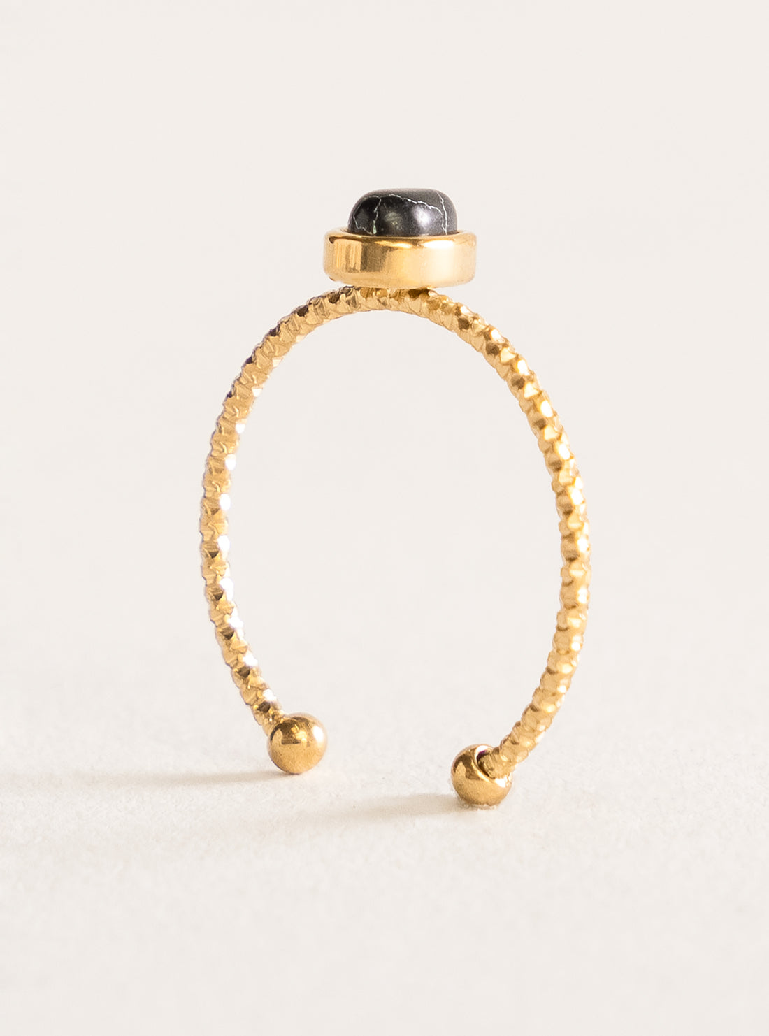 Teardrop Resizable Ring, Negro