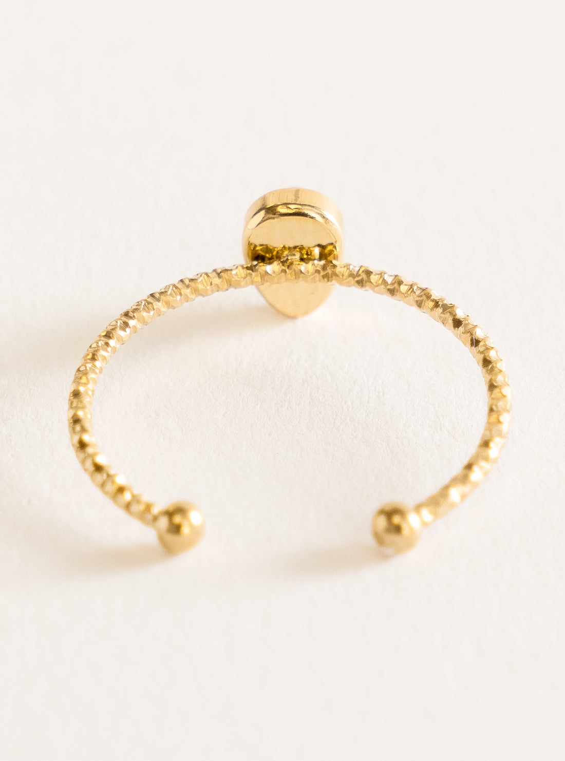 Teardrop Resizable Ring, Blanco
