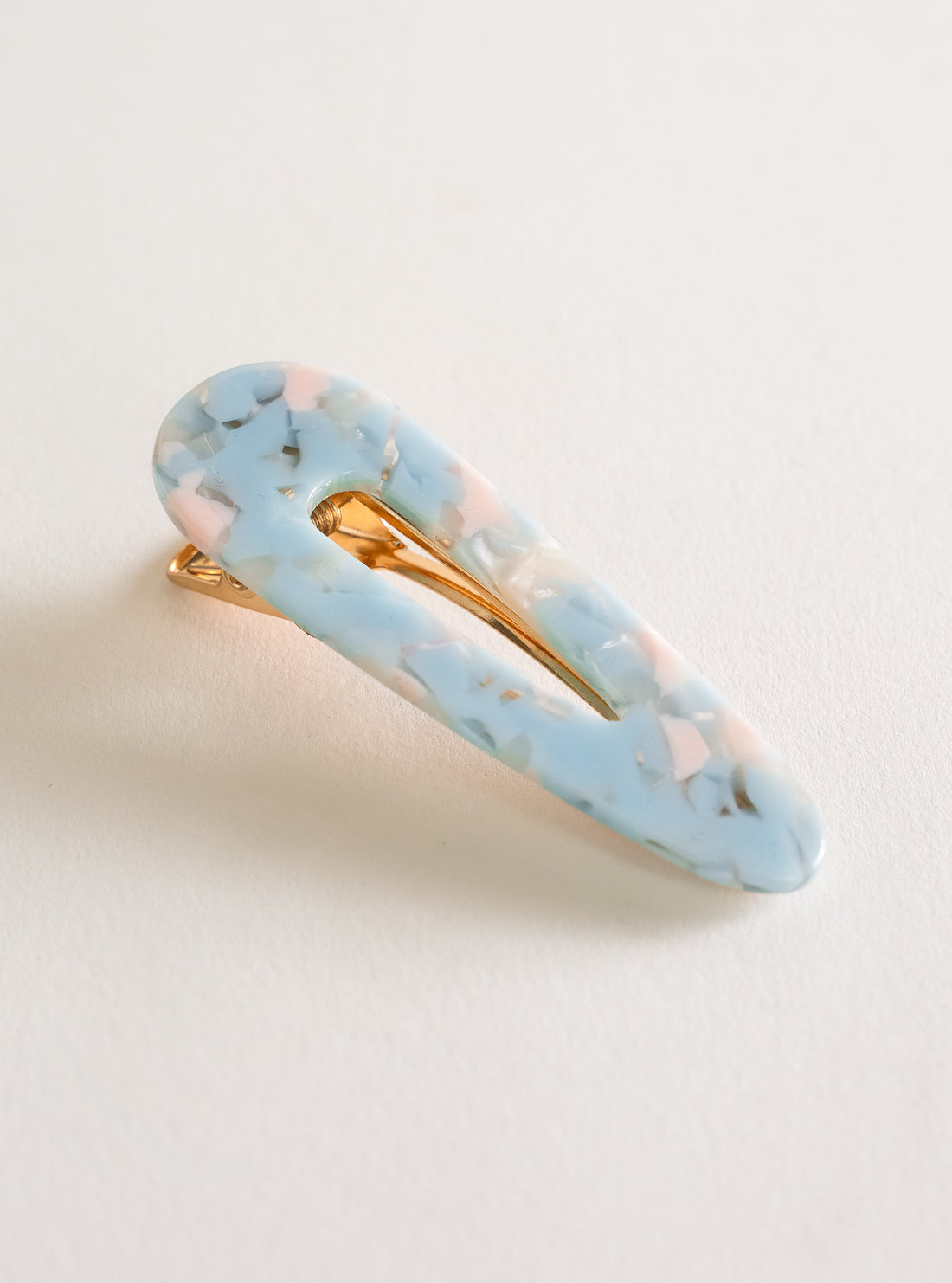 Marble Acrylic Hairpin Clip, Celeste