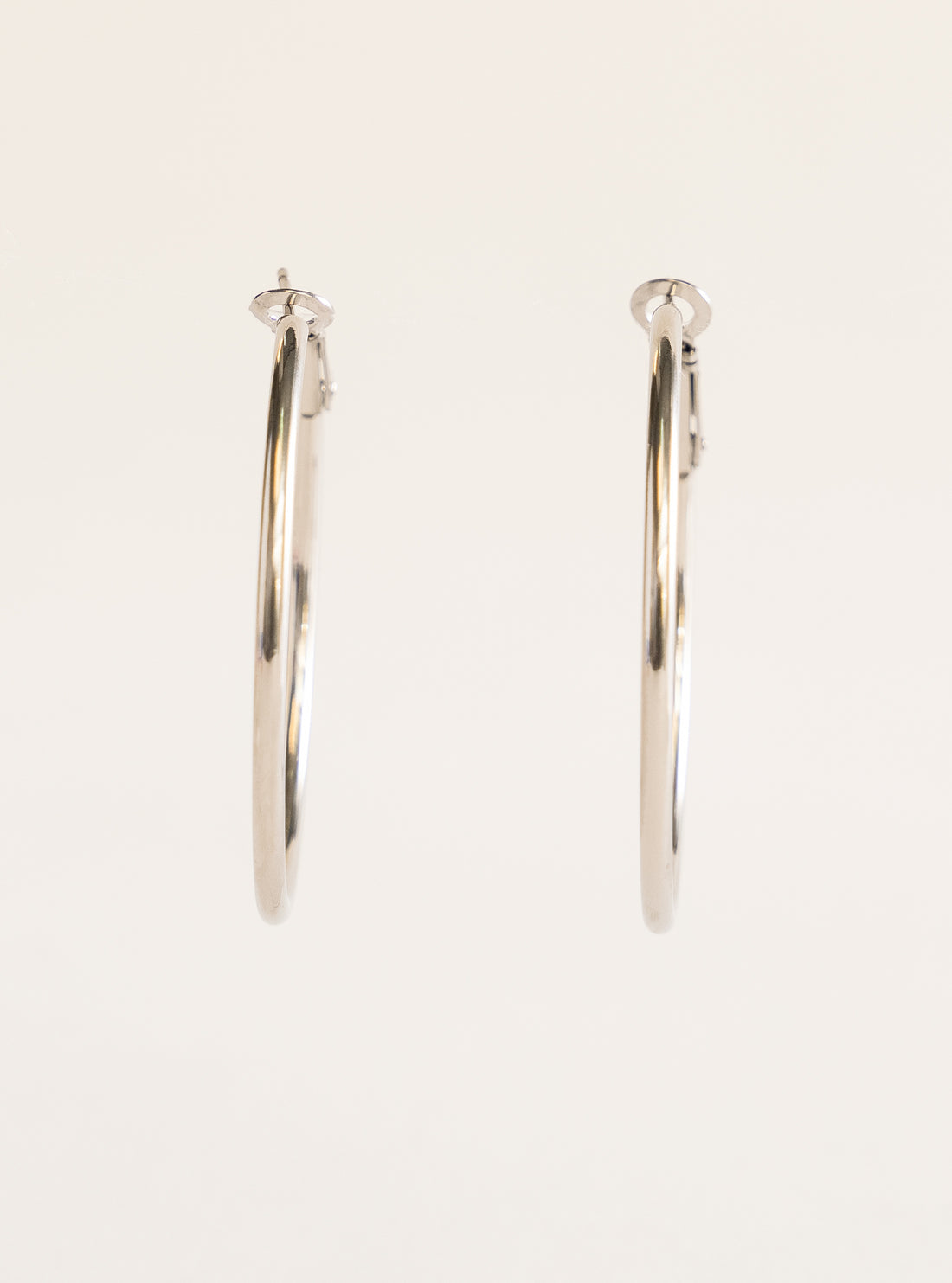 Plated Circle Hoop Earrings, Plateado
