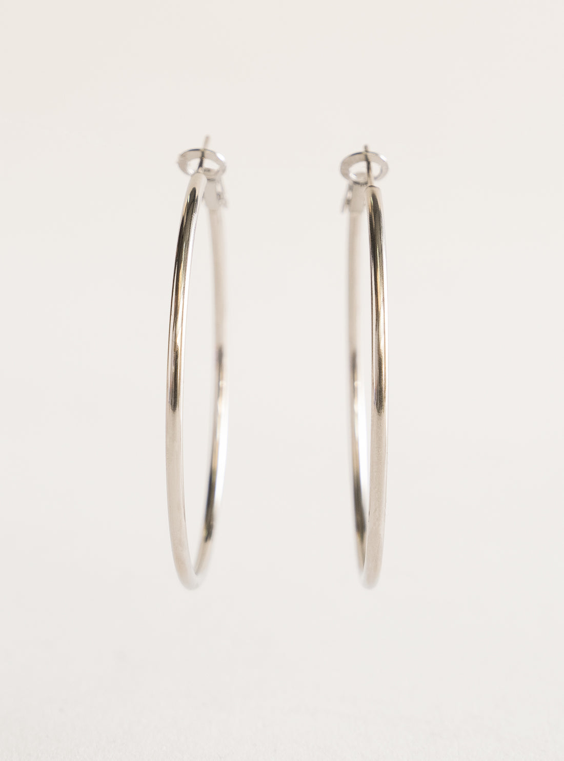 Plated Circle Hoop Earrings, Plateado