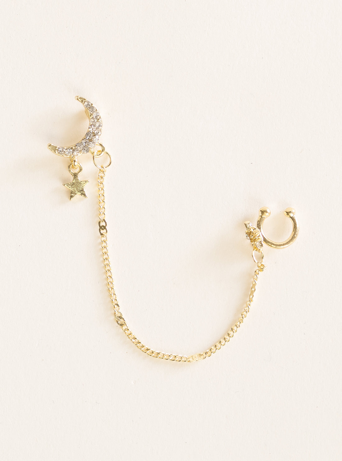 Long Tassel Ear Cuff Earring, Dorado