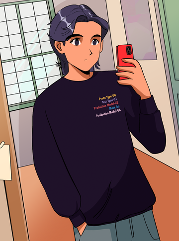 Neon Genesis Evangelion Crewneck, Negro