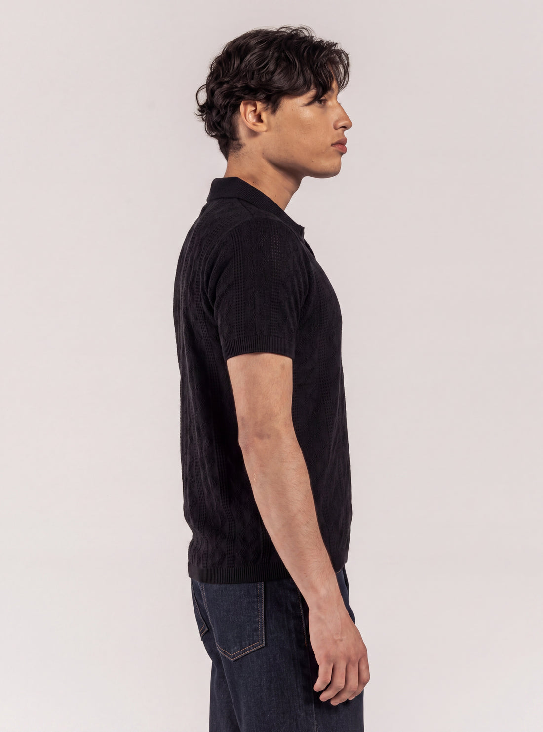 Unhinged Day Camisa Tejida, Negro