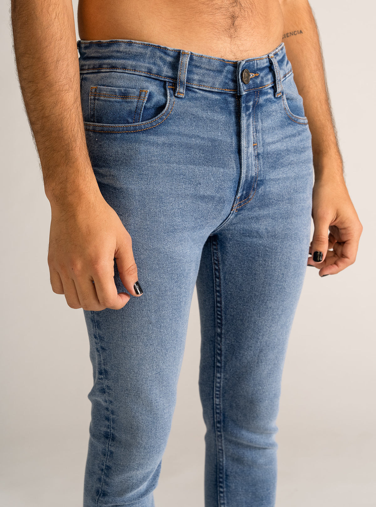 Classic Basic Skinny Jeans, Azul Claro