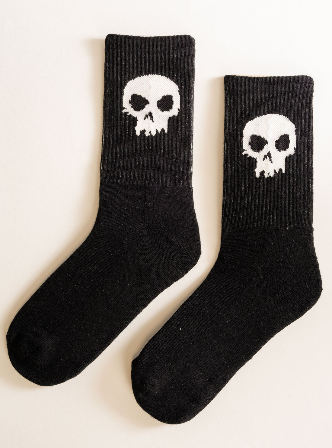 Black&White Skull Socks, Negro