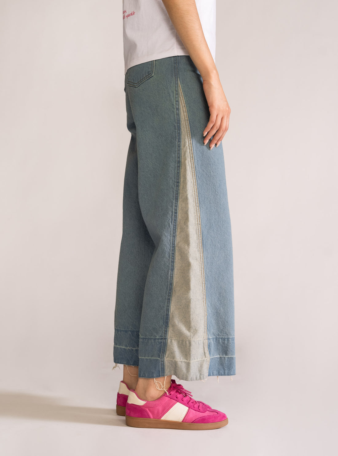 Go Go Juice Wide Leg Jeans, Azul Claro