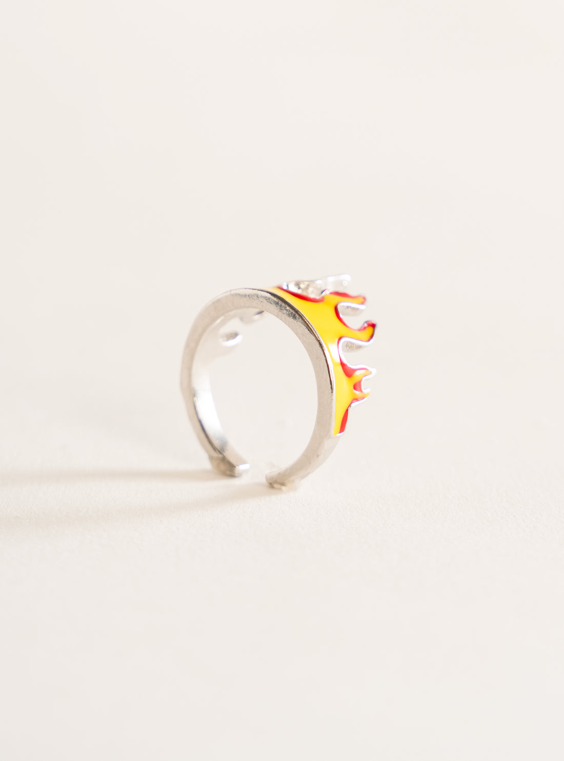 Flame Opening Ring, Plateado