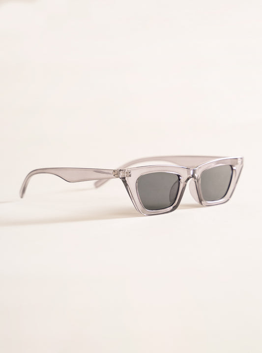 Small Cat Eyed Woman Sunglasses, Gris Obscuro