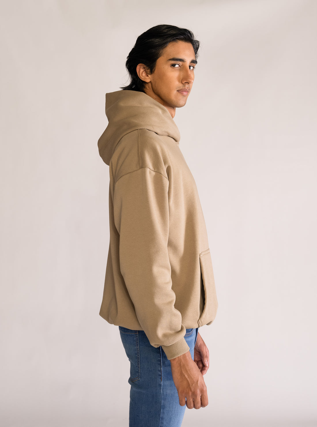 Basic Hoodie Premium, Kaky