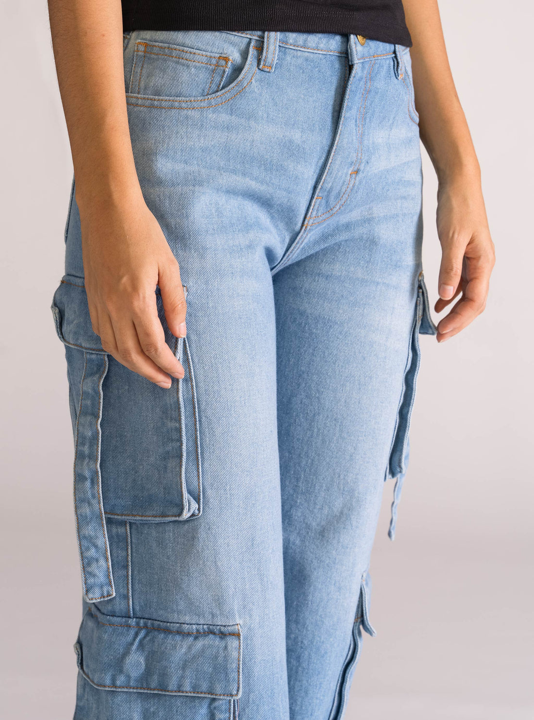 Hard Working Cargo Jeans, Celeste