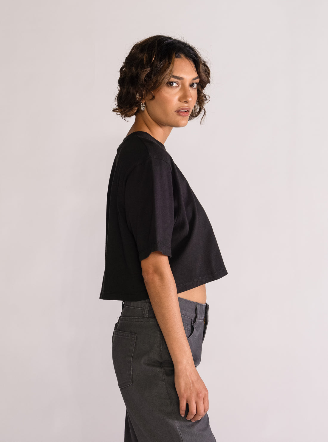 Brat Cropped Tee, Negro