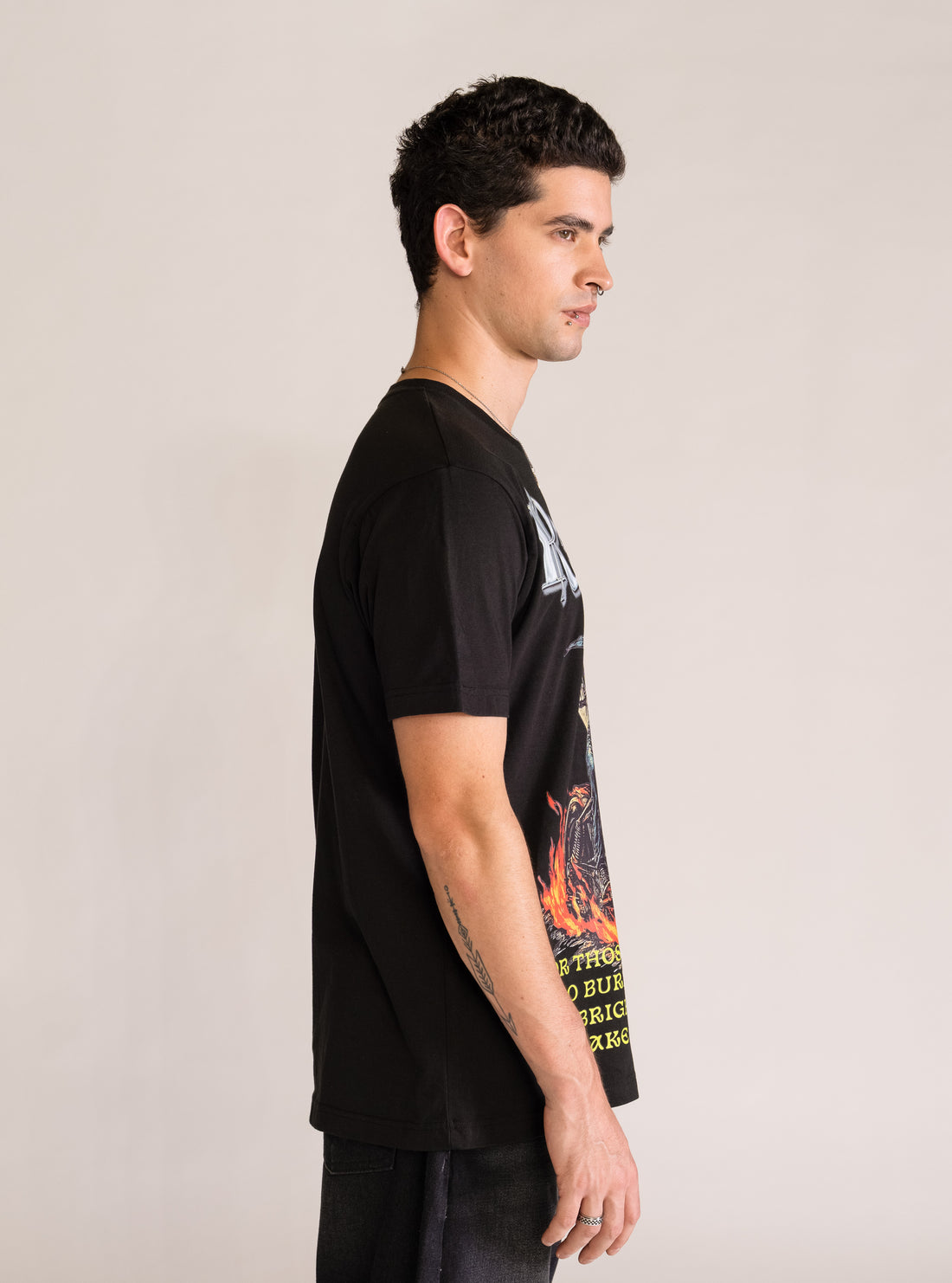 Too Bright To Brake Playera, Negro
