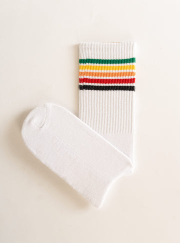 Rainbow Striped Socks, Blanco