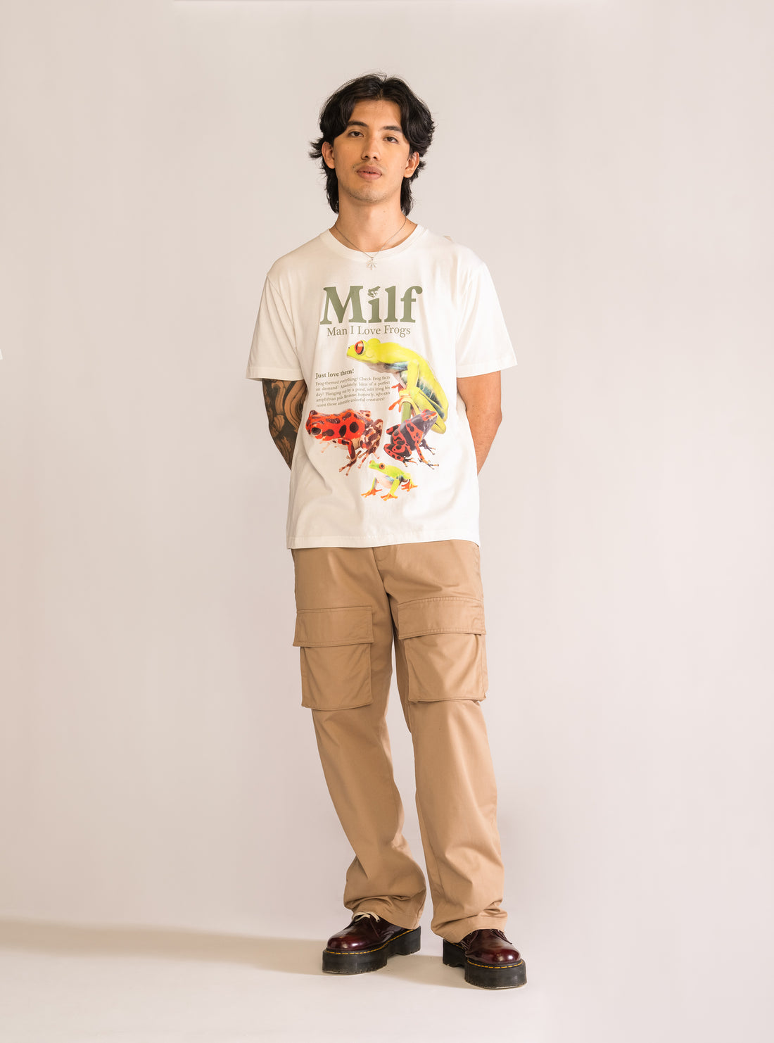 M.I.L.F. Regular T-Shirt, Blanco Hueso