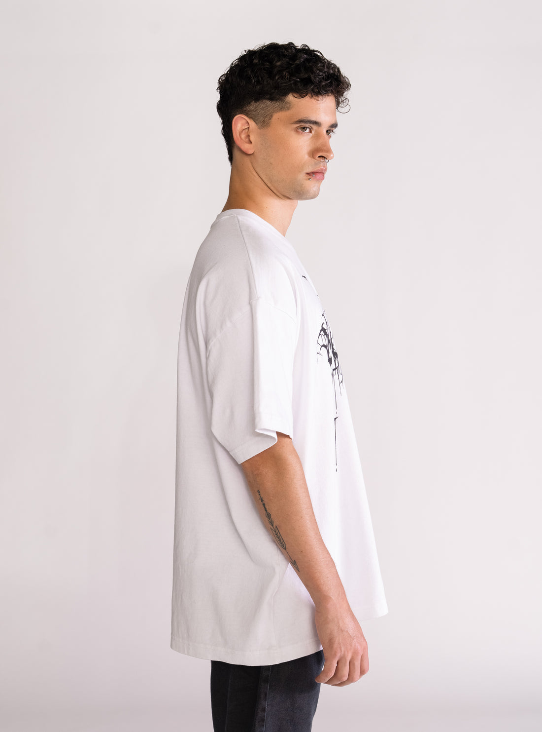 Metal On Playera Oversize, Blanco