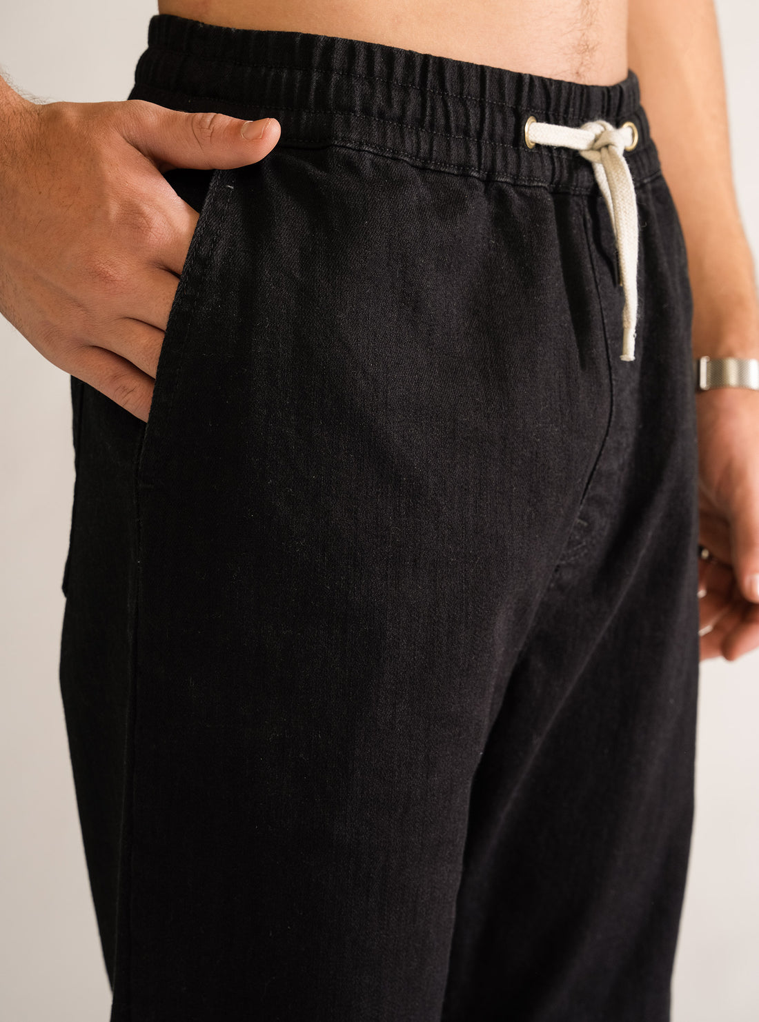 Estranged Denim Slim Jogger, Negro