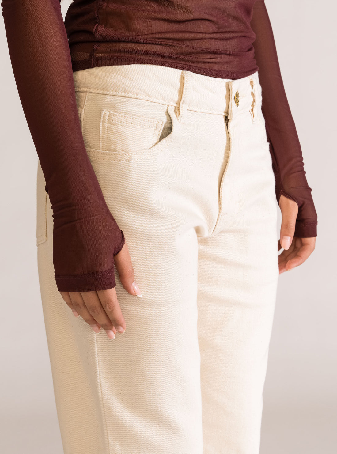 Run to U, Slim Jeans, Blanco Hueso