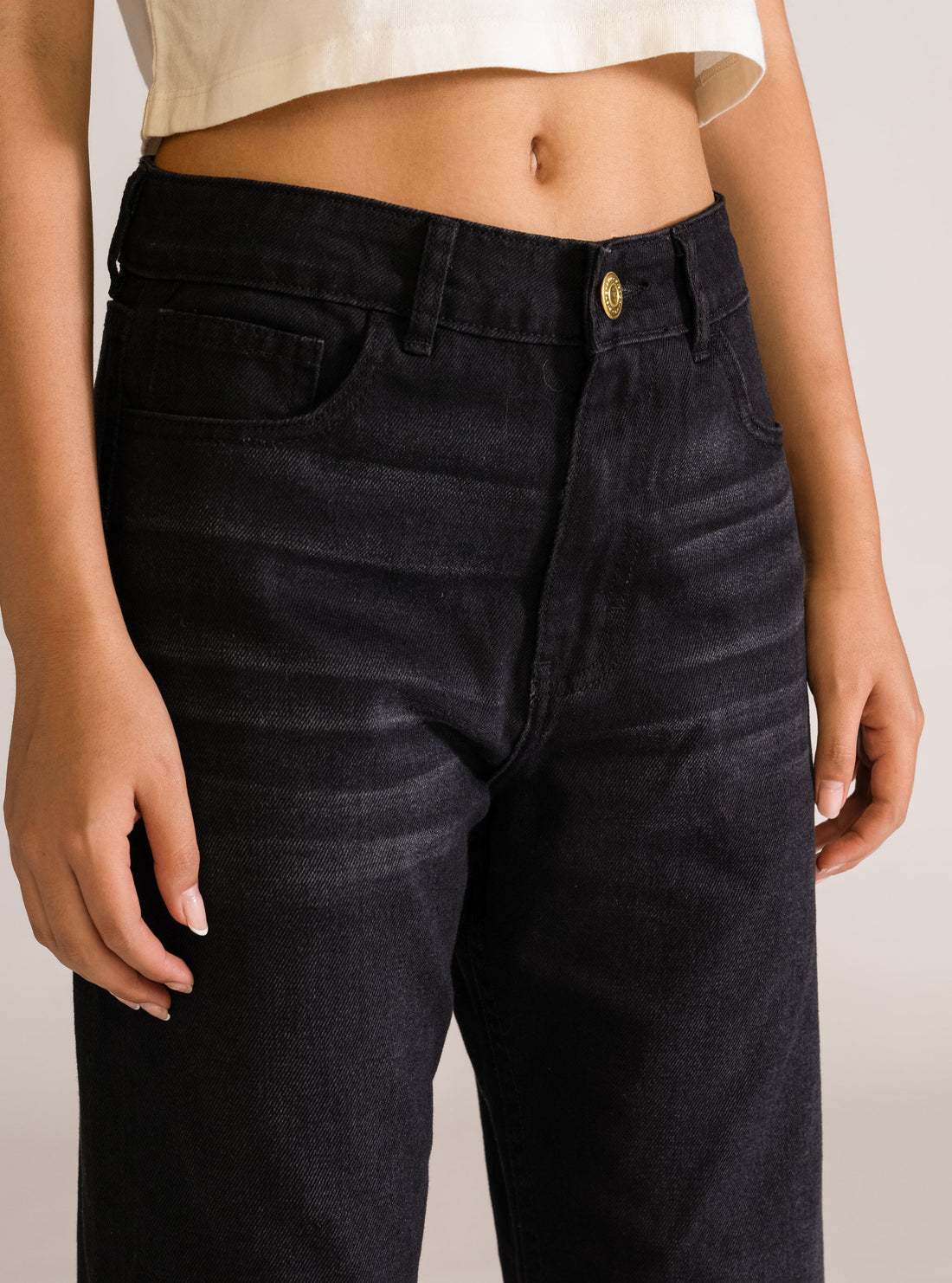 Dangerous 90's Straight Jeans, Negro