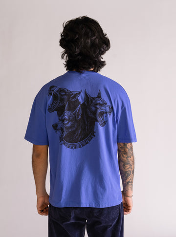 Cerberus Playera Drop Shoulder, Azul Obscuro