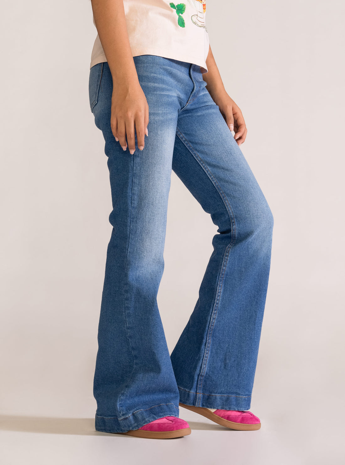 Funky Town Acampanado Jeans, Azul Claro
