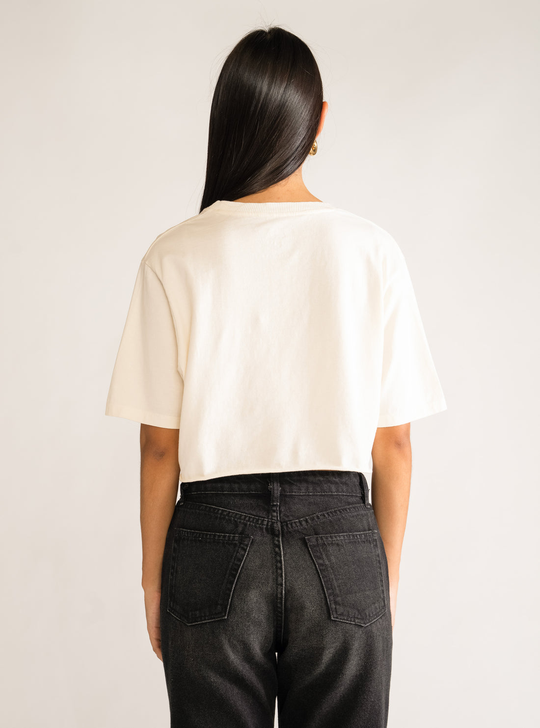 Good For You Cropped Tee, Crema