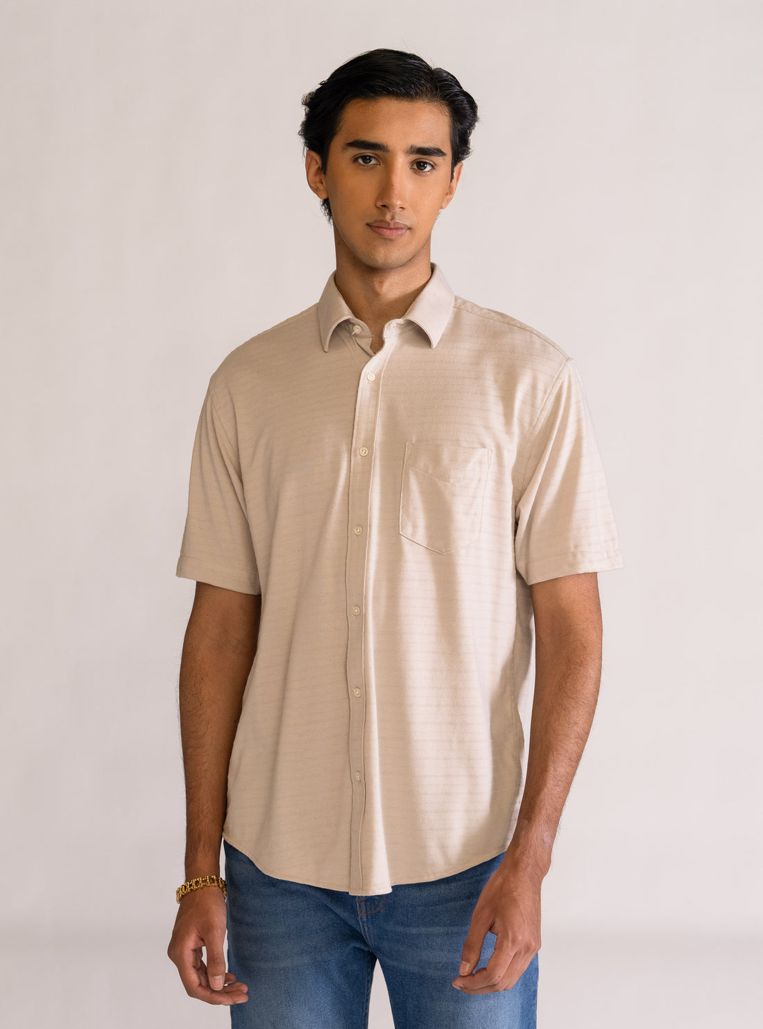 Can You Tell Camisa, Beige