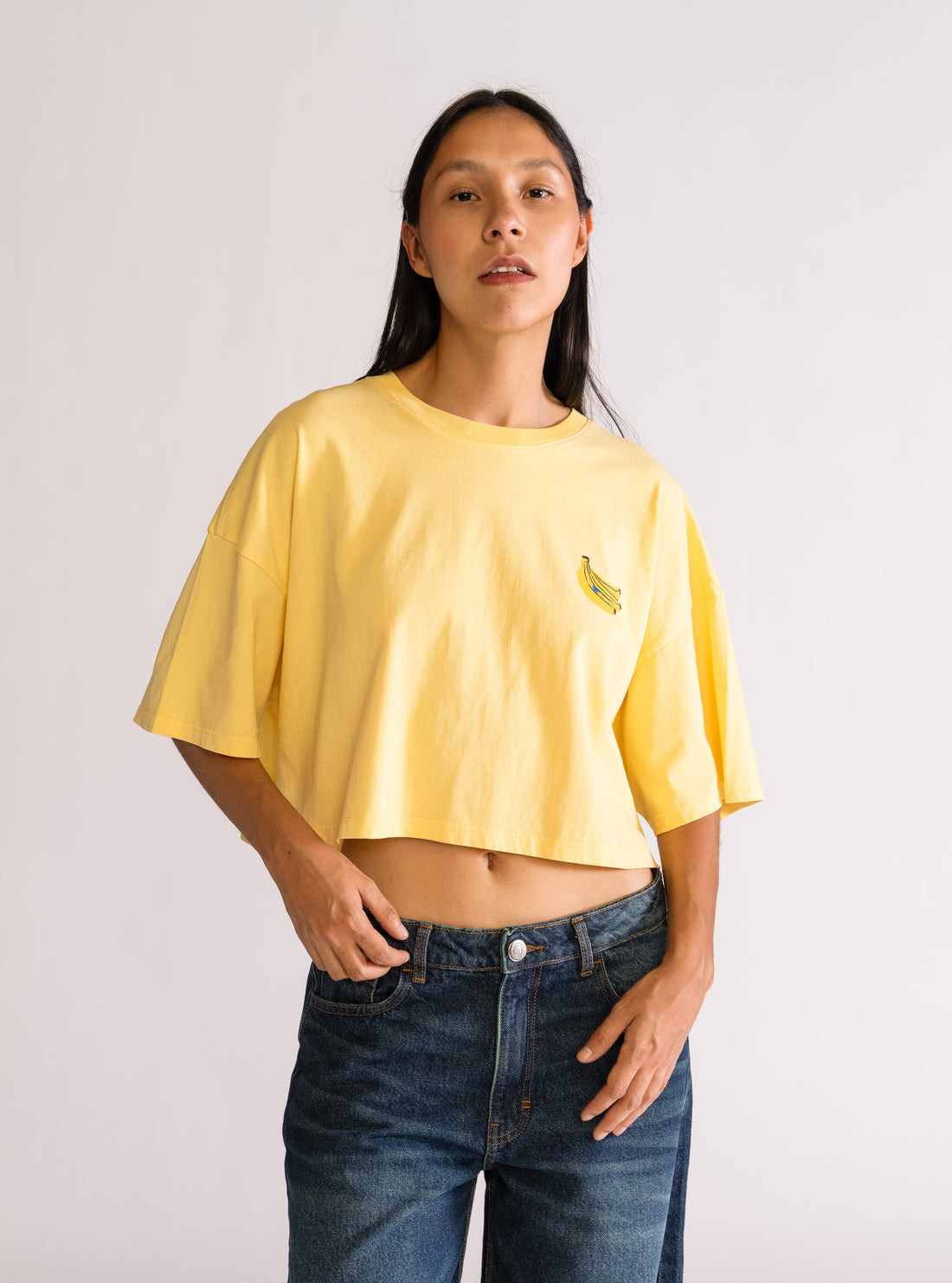 Banana, Cropped Tee, Amarillo Obscuro