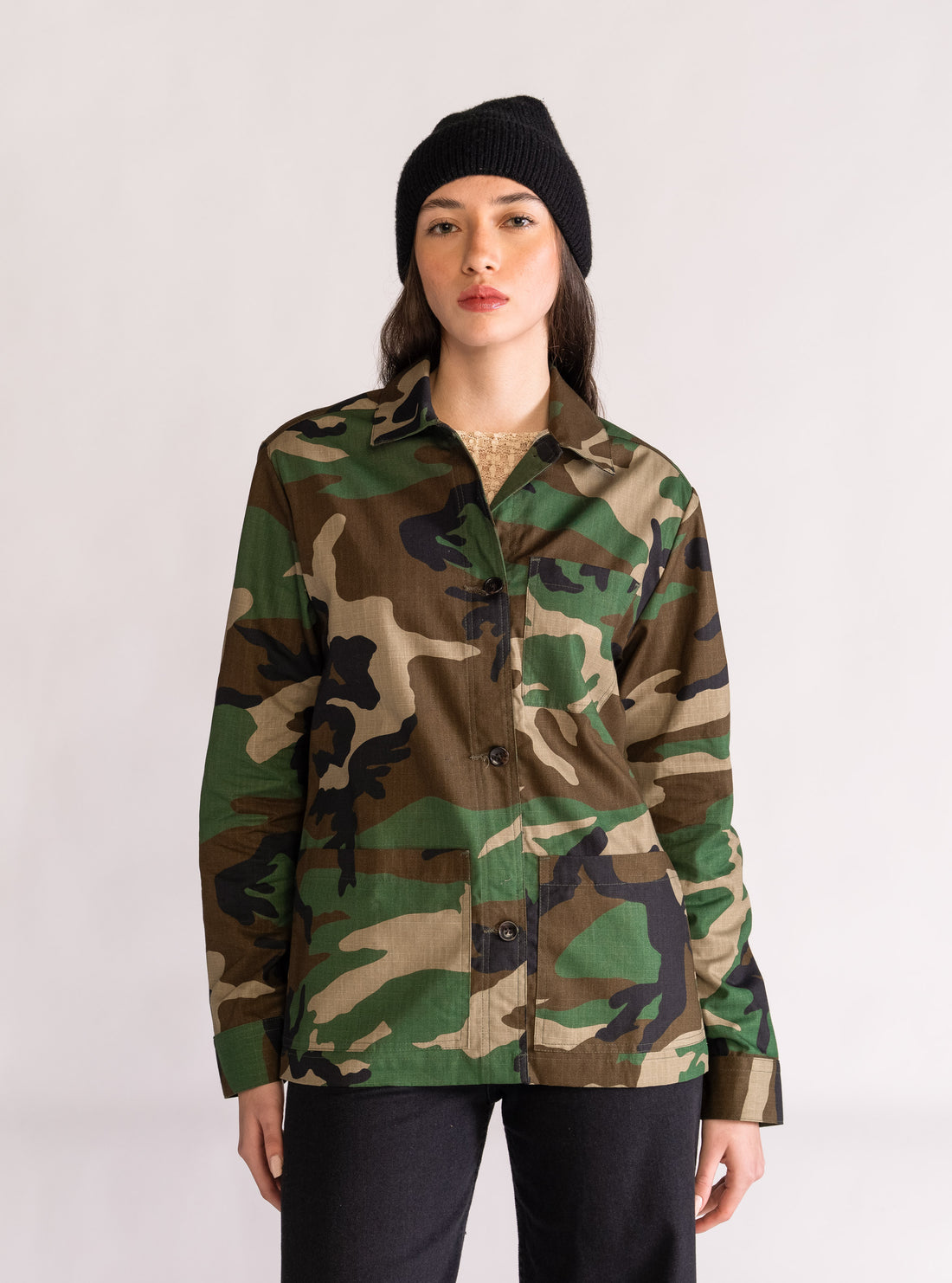 Camo Working Jacket, Verde Olivo