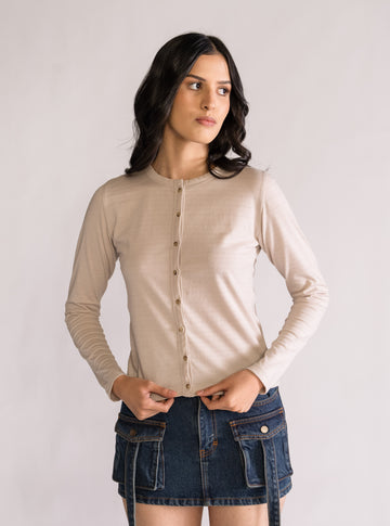 Hella Good Blusa, Beige