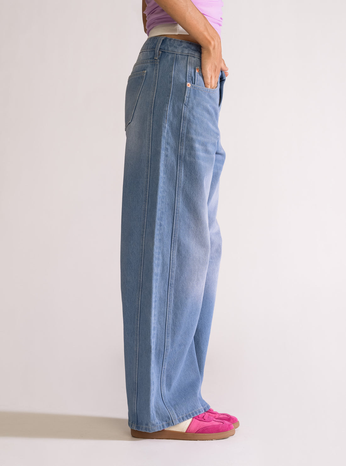 Potential, Barrel Low Waist Jeans, Azul Claro