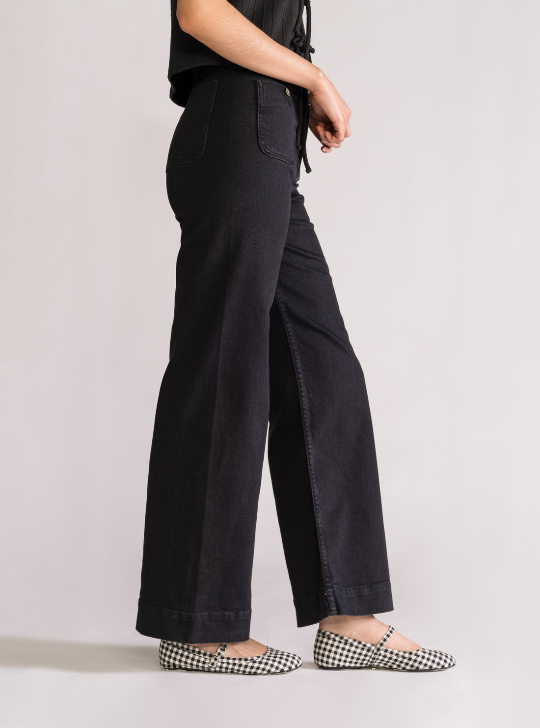 Be Back Acampanado Jeans, Negro