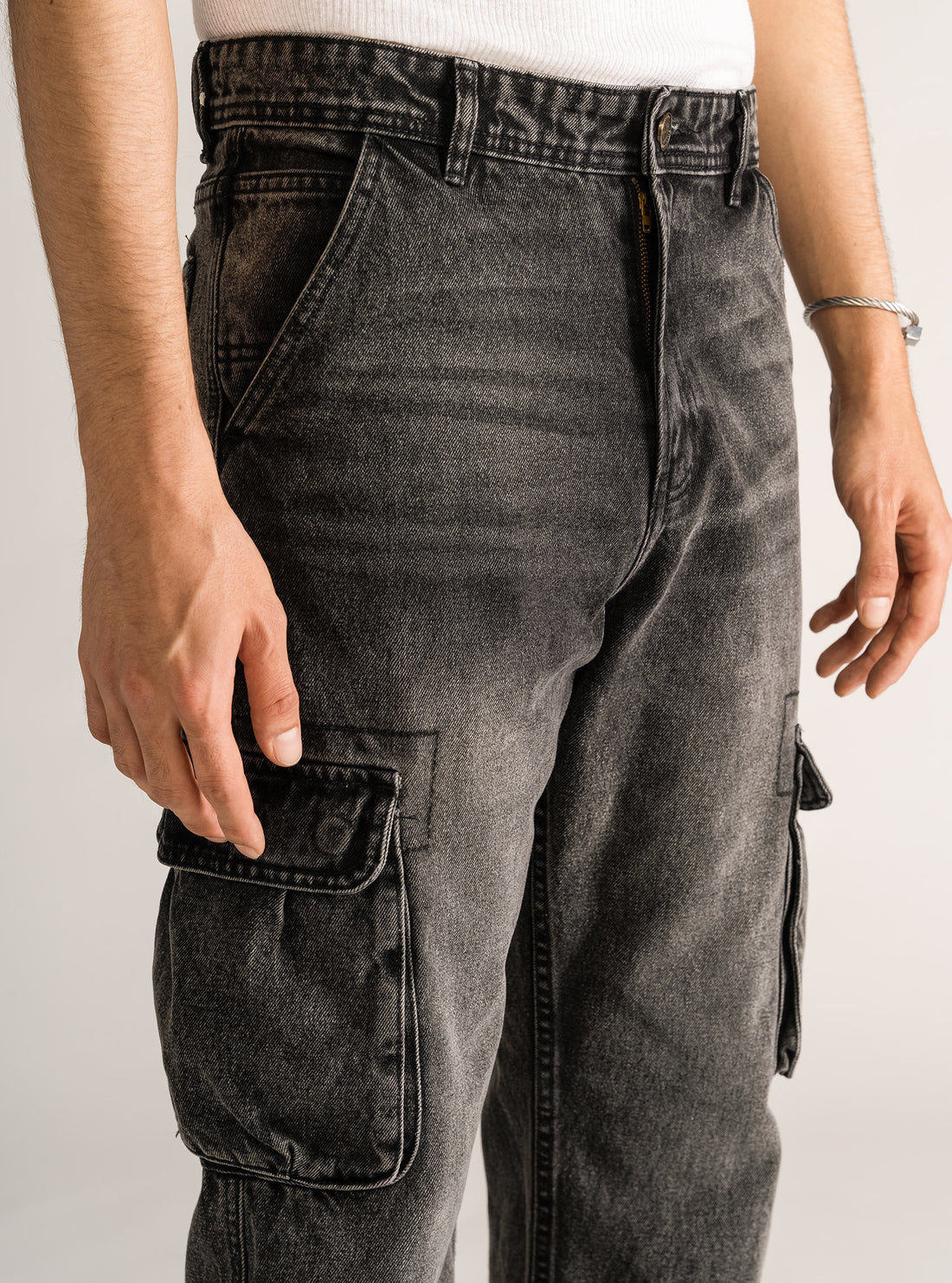 Light My Fire Cargo Jeans, Gris Obscuro