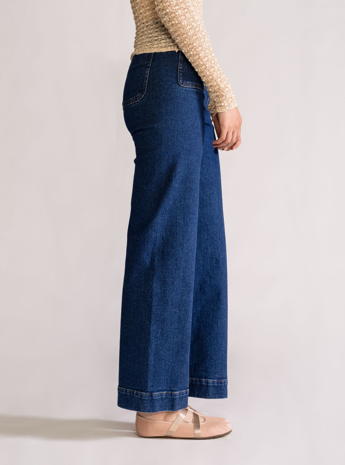 Funky Wunky Acampanado Jeans, Azul Obscuro