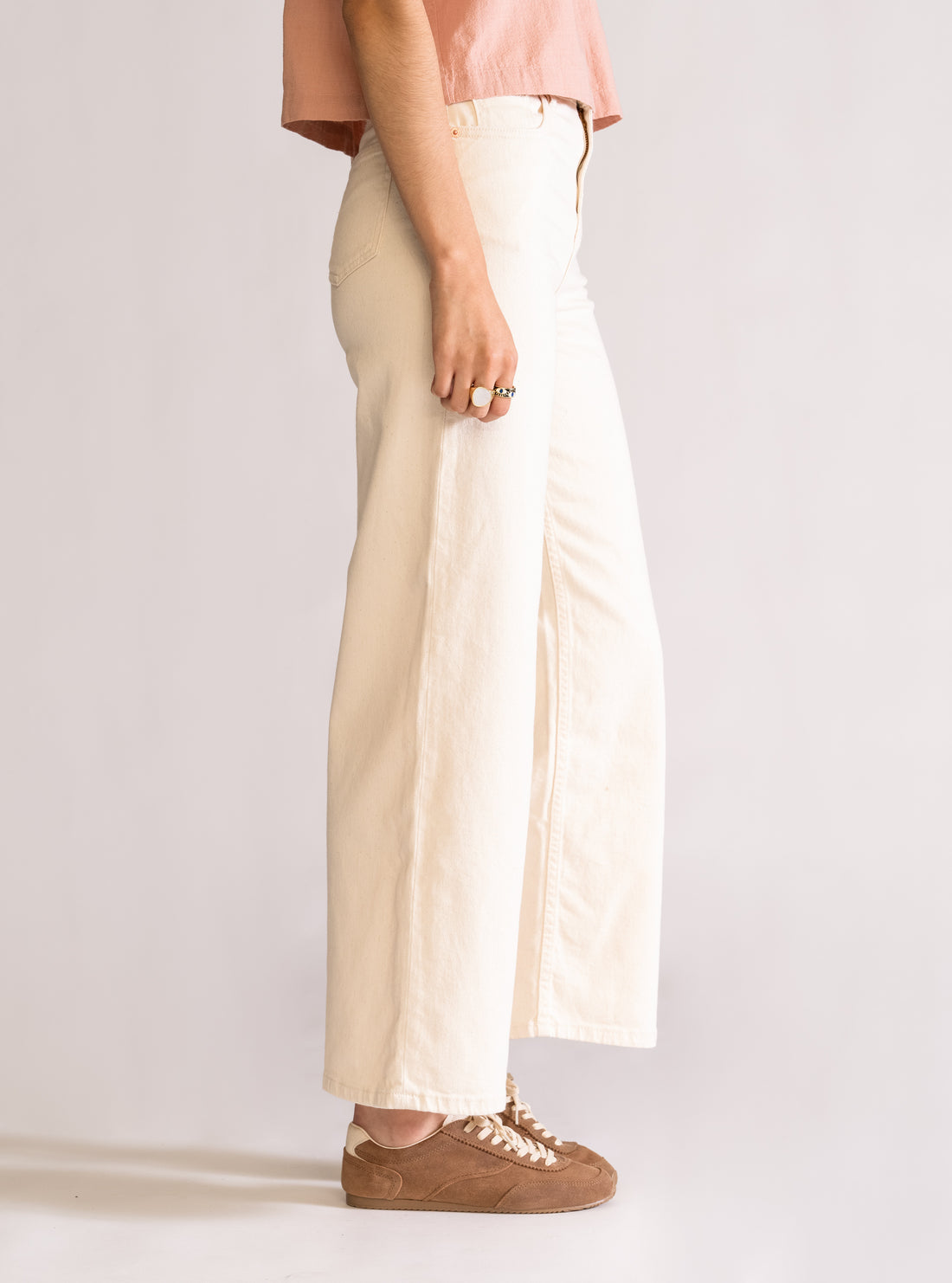 Sunday Mood Wide Leg Jeans, Blanco Hueso