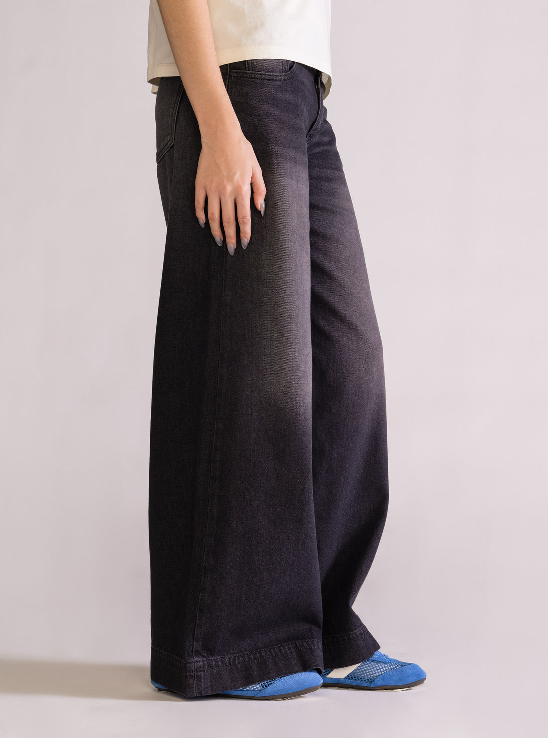 Super Wide Leg Black Cintura Baja, Negro