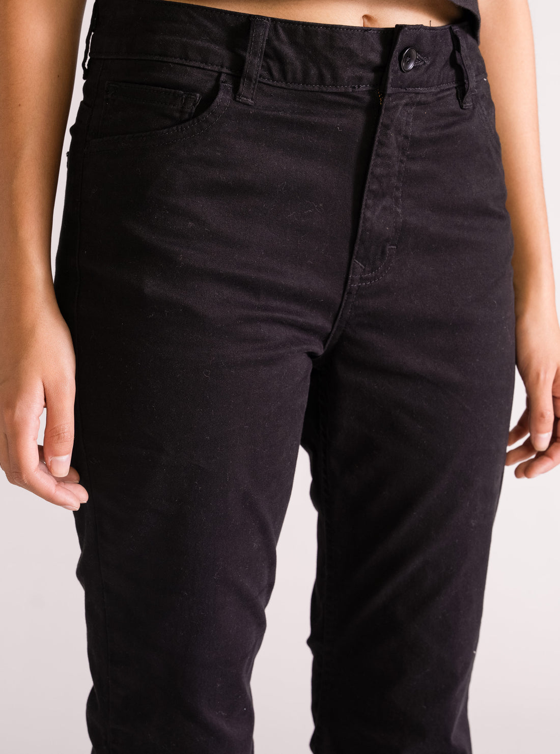 Bell Bottom Basic On Pants, Negro