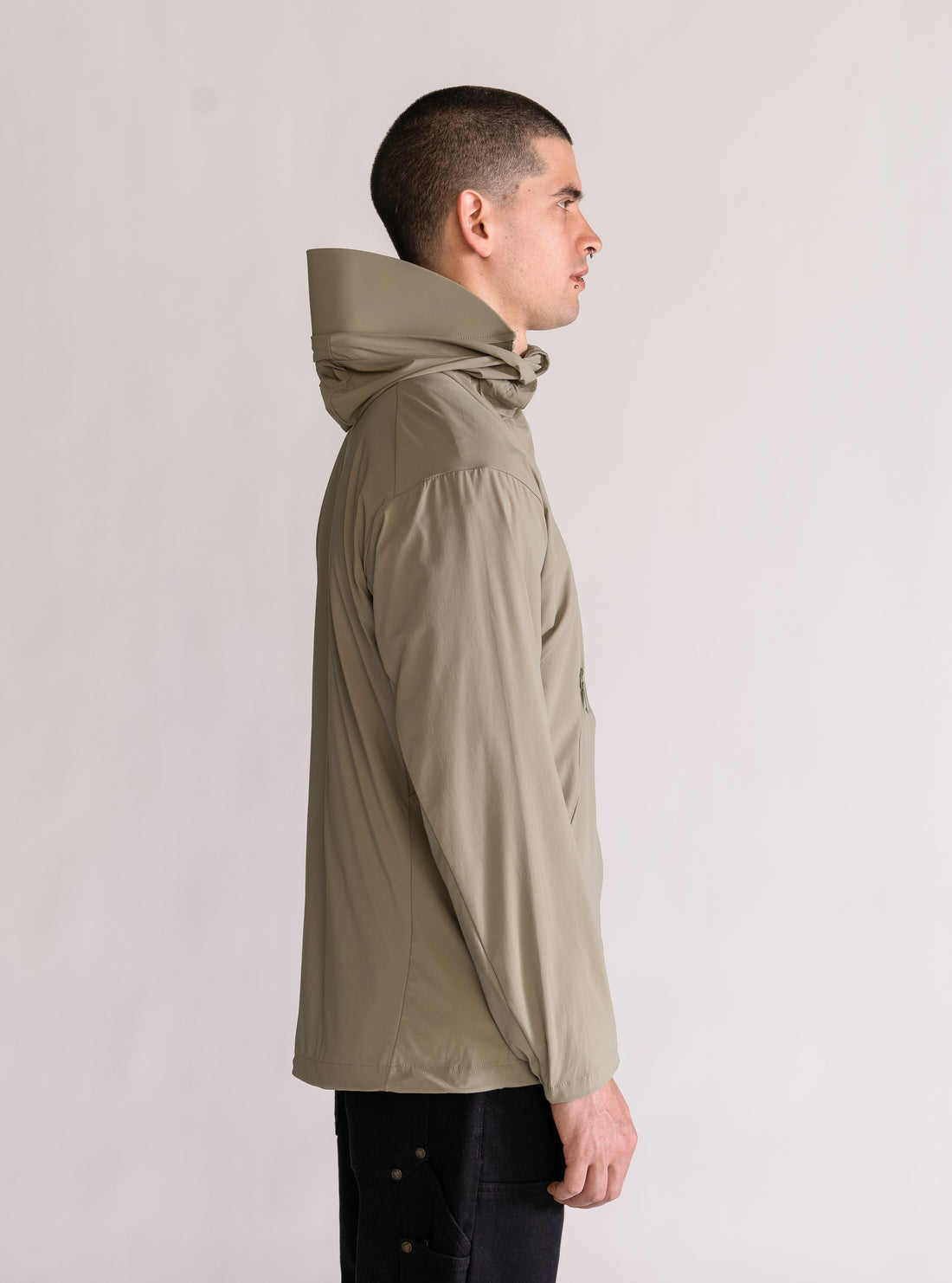 Hooded Utility Jacket Style, Verde Claro