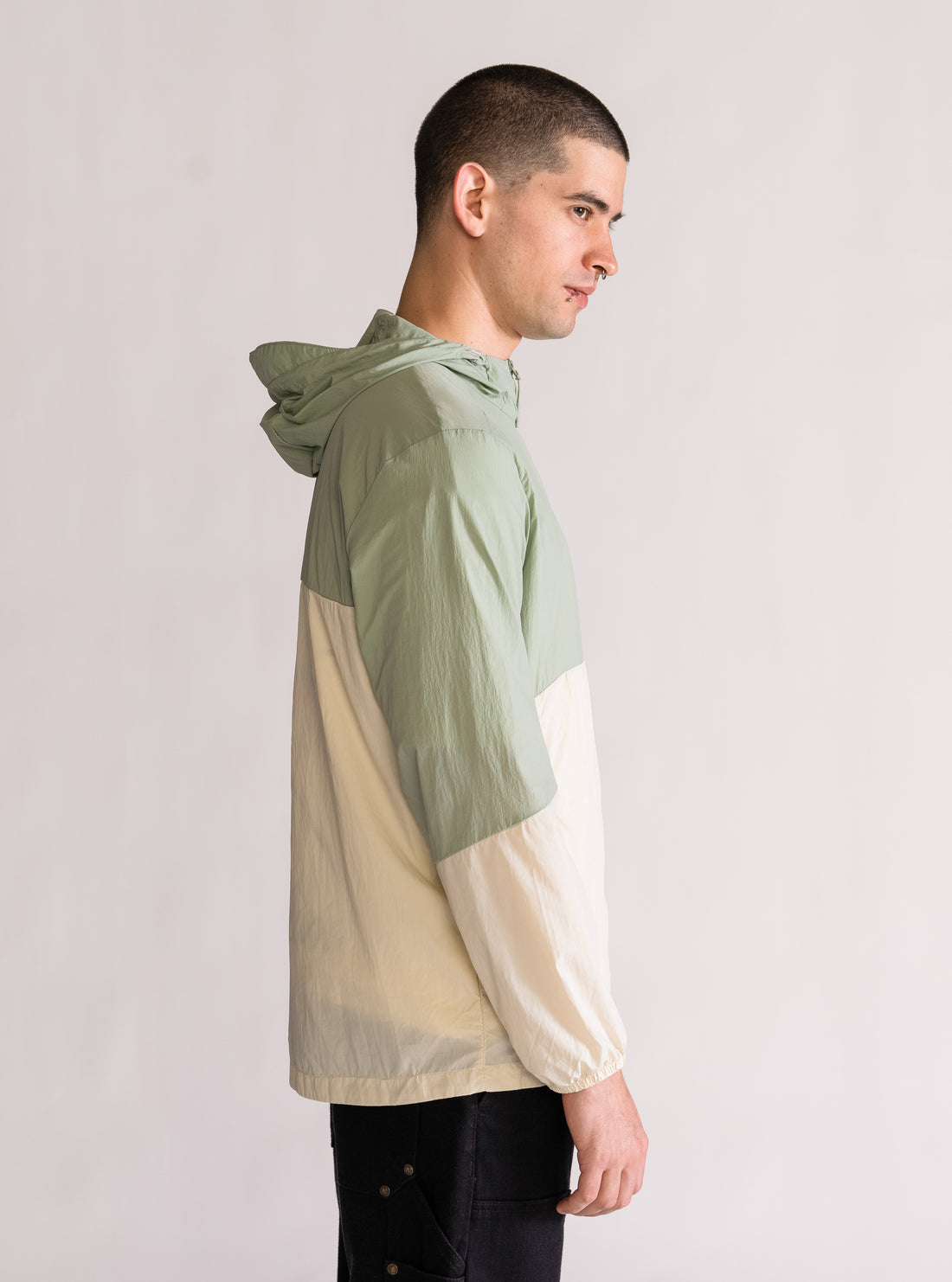 Hooded Utility Light Jacket, Verde Claro